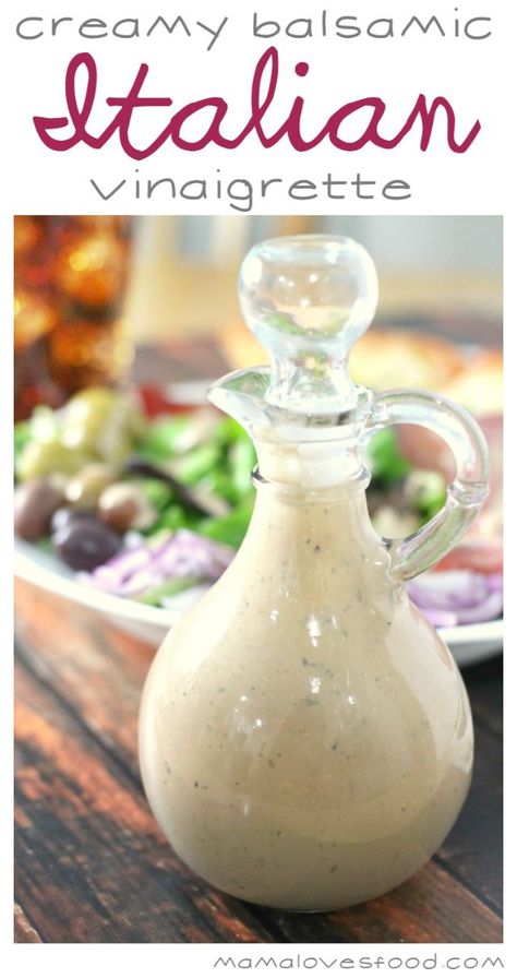 Italian Vinaigrette Dressing Recipe, Italian Vinaigrette Dressing, Homemade Creamy Italian Dressing, Italian Vinaigrette, Italian Dressing Recipes, Easy Salad Dressing Recipes, Vinaigrette Dressing Recipe, Antipasto Salad, Vinaigrette Salad