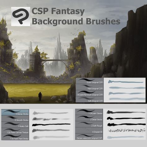 Clip Studio Paint Tutorial, Clip Studio Paint Brushes, Concept Art Tutorial, Art Clip, Paint Brush Art, Fantasy Background, Oil Painting Texture, Fantasy Paintings, Digital Painting Tutorials