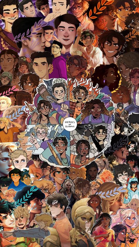 #hoo #pjo this took way to long 💀 Argo 2 Percy Jackson, Percy Jackson Collage Wallpaper, Pjo Collage, Hoo Backgrounds, Heroes Of Olympus Fan Art The Seven, Percy Jackson Fan Art Wallpaper, Héros Of Olympus, Pjo Poster, Pjo Posters