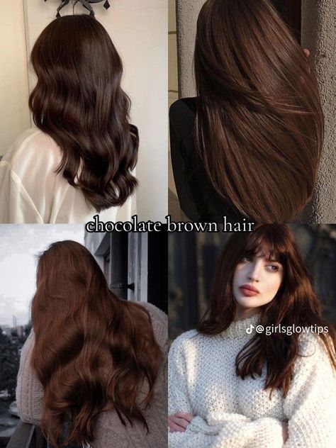 Nutella Brown Hair Color, Medium Light Skin Tone Hair Color, Hair Color Idea For Brown Hair, Hair Colors For Skin Tones, Brown Hair On Cool Tone Skin, Best Dark Hair Colors, Light Brown Hair With Pale Skin, Hair Color For Dark Brown Skin, Chocolate Brown Dyed Hair