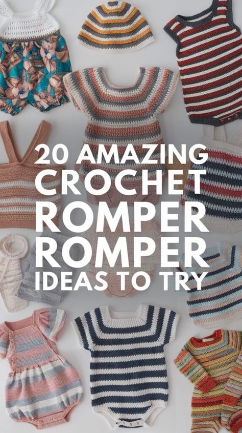 Crochet Romper Romper Crochet Pattern Free, Baby Romper Crochet Pattern Free, Crochet Romper Free Pattern, Crochet Baby Outfits Free Pattern, Crochet Baby Romper Free Pattern, Crochet Baby Clothes Free Patterns, Crochet Outfit Ideas, Crochet Onesie, Crochet Baby Romper