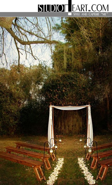 nice backyard wedding on a budget best photos Backyard Wedding On A Budget, Wood Benches, Backyard Wedding Ceremony, Diy Backyard Wedding, Small Backyard Wedding, Wedding Ceremony Ideas, Wedding Planning On A Budget, Wedding On A Budget, Yard Wedding