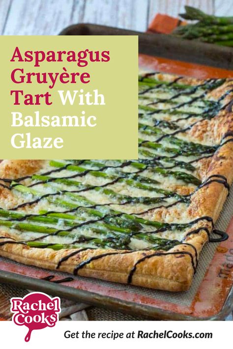 Perfect for spring, this Asparagus Gruyère Tart is a show-stopping addition to any brunch or appetizer table. You won’t believe how easy it is to make! Asparagus Recipes Appetizers, Asparagus Gruyere Tart, Asparagus Appetizer Recipes, Asparagus Bites, Balsamic Glaze Recipe, Asparagus Appetizer, Balsamic Glaze Recipes, Tiny Bites, Appetizer Table