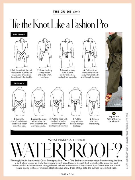 How to tie a knot on a trench coat Uk Outfits, Knot Ideas, How To Tie A Knot, Classic Style Icons, Fashion Terminology, Capsule Wardrobe Women, Khaki Trench Coat, Tie A Knot, Plus Size Fashion Tips