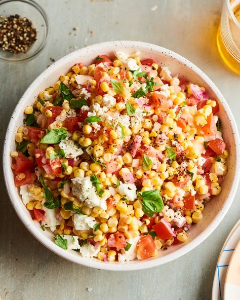 Corn Salad Recipe | Kitchn Cob Salad, Salad Coleslaw, Fresh Corn Salad, Basil Salad, Grilled Corn Salad, Classic Potato Salad, Corn Salad Recipes, Crowd Pleasing Recipes, Summer Corn