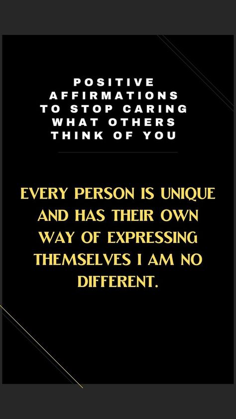 Positive Affirmations to Help You Stop Worrying About What Others Think Of You Stop Caring What Others Think, Worrying About What Others Think, Caring What Others Think, What Others Think, Stop Caring, Stop Worrying, Self Esteem Quotes, Motivational Words, Inspirational Videos