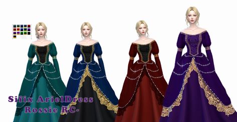 Sims 4 Cc Royalty Clothes, Sims 4 Cc 1700s Clothes, Sims 4 Medieval Royalty Cc, Sims 4 Medieval Dress, Sims 4 Cc Tudor Dress, 1700s Dresses, Royalty Clothes, Castle Dress, Tudor Gown