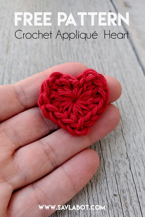 Crochet Yarn Heart and Free Yarn Heart Note Card PDF – Savlabot Crochet Flat Heart, Small Crochet Heart Pattern Free, Crochet Heart Pattern Free, Small Crochet Heart, Amigurumi Accessories, Heart Pattern Crochet, Easy Crochet Patterns Free Beginners, Crocheted Scrunchies, Appliqué Crochet