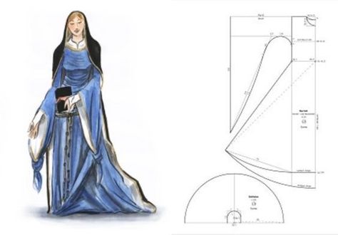 Medieval Dress Pattern, Medieval Garb, Medieval Clothes, Medieval Costume, Costume Patterns, Medieval Clothing, Medieval Dress, Medieval Fashion, Historical Costume