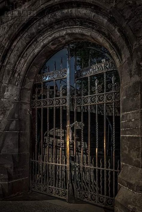 Gate Drawing, Things Reference, Old Edinburgh, Old Graveyard, The Graveyard Book, Were Open, Fairy Grunge Aesthetic, Castle Gate, Scotland Forever