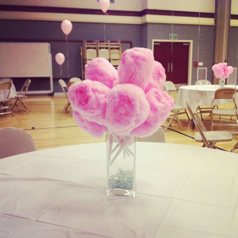 Cotton Candy Centerpieces- but instead use glowing cotton candy Cotton Candy Centerpiece Ideas, Cotton Candy Centerpiece, Dessert Centerpieces, Teaparty Birthday, Cotton Candy Ideas, Hippie Baby Shower, Candy Wonderland, Candy Centerpiece, Themed Centerpieces