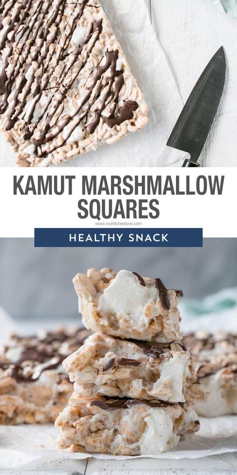 10 nut-free and healthy snacks with some healthier Puffed Wheat Squares. This is a fun Kamut recipe that kids love!! via @mykitchenlove Puffed Wheat Squares Healthy, Kamut Recipes, Puffed Wheat Cake, Puffed Wheat Cereal, Puffed Wheat Squares, Back To School Snacks, Lunch Stuff, Homemade Fruit Leather, Puffed Wheat