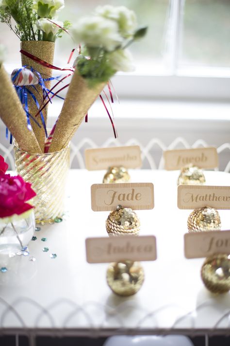 New Years disco place cards Photo by Jade + Matthew Take Pictures Disco Name Cards, Diner Ideas, 21 Diner, Calligraphy Ideas, 21 Birthday, Saturday Night Fever, Night Fever, Take Pictures, Name Cards