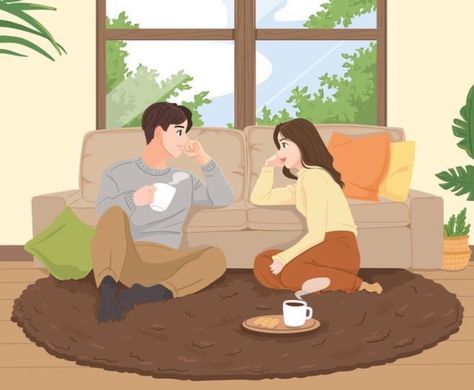 Potrait Painting, Beauty Iphone Wallpaper, Storybook Art, Baby Education, Couple Painting, Lifestyle Illustration, Cute Couple Drawings, Couple Illustration, Cute Love Stories