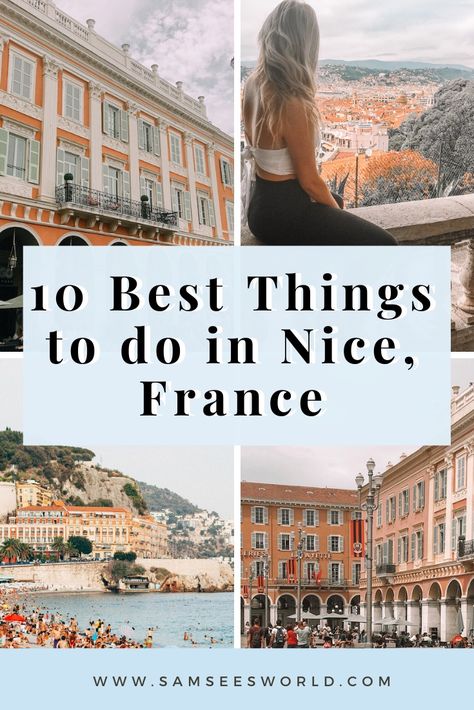 The top 10 things to do in Nice, France. Enjoy the stunning Nice aesthetic, Nice beach, and more. This is the ultimate Nice, France travel guide with everything you need to do in one day. #Nice #France #Travel Euro Vacation, Nice France Travel, Nice Aesthetic, Nice Beach, Summer Travel Destinations, France Itinerary, Travel Through Europe, See World, France Travel Guide