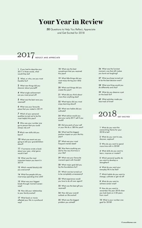 Your Year in Review: 50 Questions to help you reflect, appreciate and get excited for 2018 Year End Reflection, 50 Questions, Reflective Journal, Year Review, Bullet Journal Key, New Year Goals, Reflection Questions, Board Inspiration, Year In Review