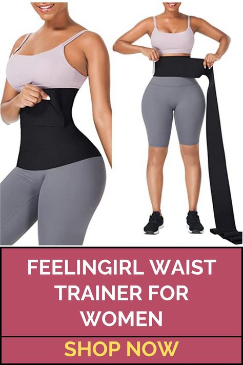 FeelinGirl Waist Trainer for Women Workout Waist, Tummy Wrap, Bandage Wrap, Waist Trimmer, Plus Size Workout, Waist Cincher, Waist Trainer, One Size Fits All, Gym