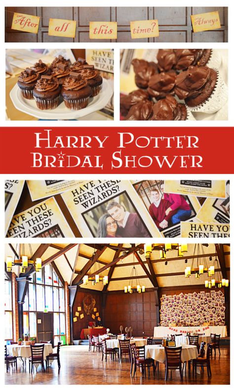 Harry Potter Bridal Shower Decorations, Christian Bridal Shower Ideas, Harry Potter Bachelorette, Harry Potter Shower, Harry Potter Bridal Shower, Community Hall, Harry Potter Wedding Theme, Harry Potter Baby Shower, Couples Bridal Shower