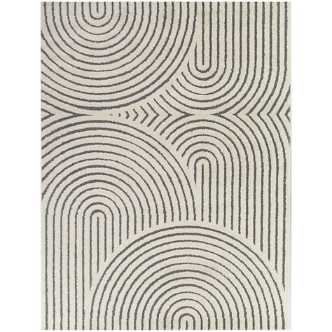 Brayden Studio® Billie-Faith Performance Gray/Ivory Rug & Reviews | Wayfair Target Rug, Pattern Rug, Geometric Area Rug, Rug Sets, 3d Effect, Ivory Rug, Abstract Rug, Indoor Outdoor Area Rugs, Nebraska Furniture Mart