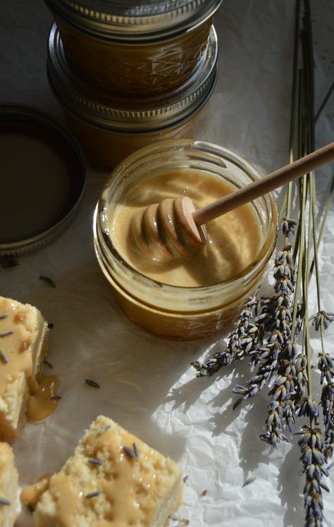 Whipped honey is an easy recipe that creates a delicious honey spread. The extra step of a lavender infusion elevates this simple recipe. Nourish To Flourish, Fig Butter, Pear Butter, Whipped Honey, Culinary Lavender, Shortbread Bars, Creamed Honey, Local Honey, Honey Recipes