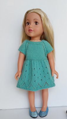 Linmary Knits: 18" doll dress Free Knitting Patterns For Dolls Clothes Barbie Dress, Knit Doll Dress Pattern Free, Baby Doll Clothes Patterns Free Knitted, Linmary Knits, Doll Clothes Knitting Patterns, Crochet Dolls Patterns, Knit Baby Doll, Barbie Knitting Patterns, Baby Doll Clothes Patterns