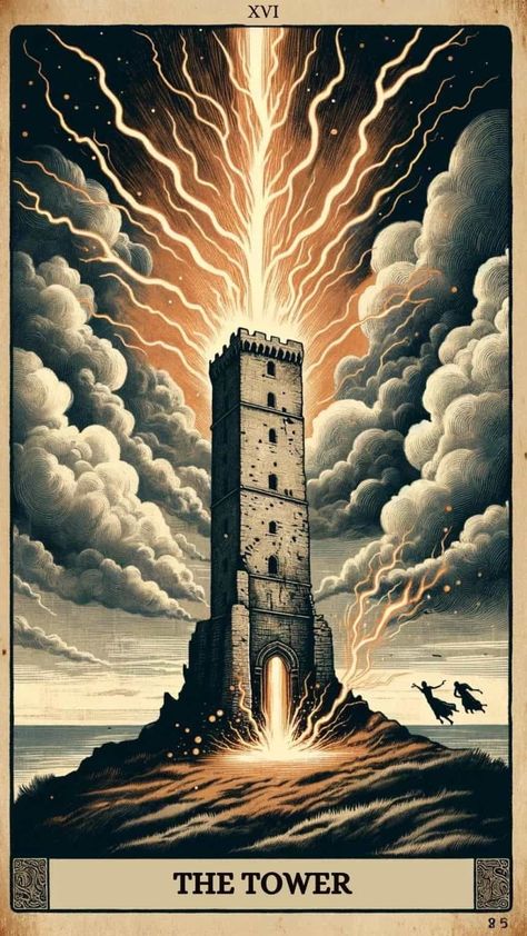 The Tower Tarot Meaning, Tower Tarot Card, Major Arcana Tarot Cards, Arcana Tarot Cards, The Tower Tarot Card, The Tower Tarot, Major Arcana Tarot, Arcana Tarot, The Major Arcana