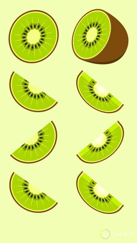 Kiwi illustration Vector Graphic Art Green Background Kiwi Painting Easy, Sliced Fruit Drawing, Kiwi Illustration Fruit, Kiwi Drawing Simple, Cute Kiwi Drawing, Kiwi Doodle, Kiwi Fruit Drawing, Kiwi Cartoon, Kiwi Painting