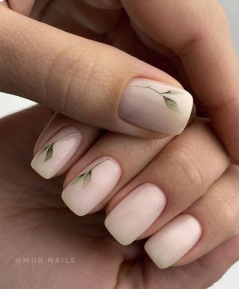 Eucalyptus Nail Art, Rustic Nails, Elegant Bridal Nails, Subtle Nails, Fancy Nails Designs, Sage Wedding, Short Square Nails, Bride Nails, Dark Nails