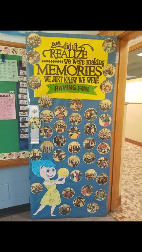 I love this door decoration! Farewell Classroom Decoration, I-ready Bulletin Board Ideas, Graduation Door Decorations Classroom, Interactive Door Decorations, Disney Classroom Theme Daycare, First Grade Door Decorations, End Of Year Classroom Door, Easy Door Decorations Classroom, Classroom Welcome Boards