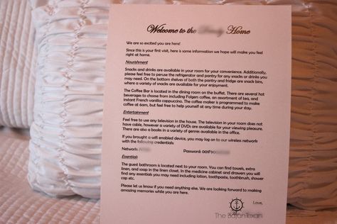 6 Ways to Prepare for Overnight Guests (Free Welcome Letter Printable) - The Bajan Texan Air Bnb Welcome Letter, Air Bnb Welcome, Snack Bin, Real Estate Investing Rental Property, Buying A Rental Property, Guest Ideas, Rental Property Investment, Airbnb Ideas, Rental Ideas