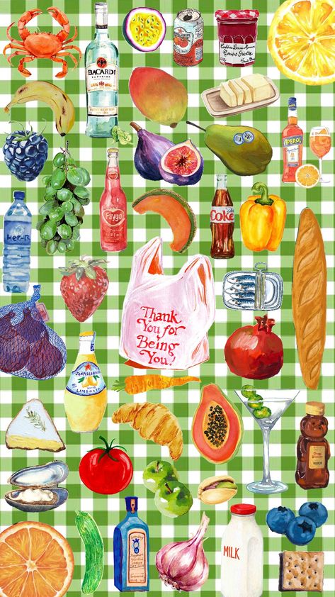 Lisa says gah aesthetic picnic wallpaper #lisasaysgah #picnic #wallpeper #summeraesthetic #collage Picnic Wallpaper, Food Collage, Aesthetic Picnic, Picnic Essentials, Iconic Wallpaper, Fruit Wallpaper, Lisa Says Gah, Collage Making, Fruit Art