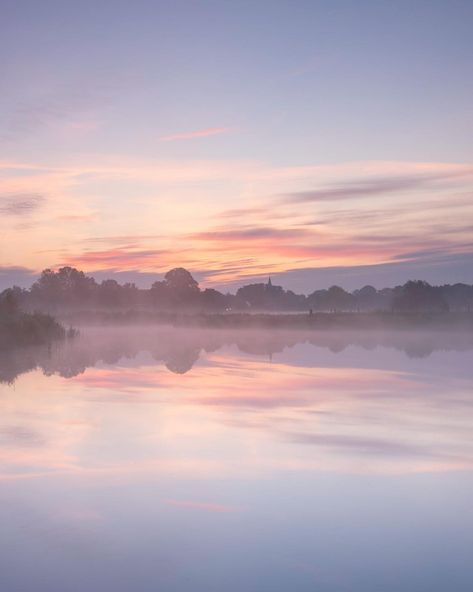 Sunrise Reference, Morning Offering, Dawn Sunrise, Sky Paintings, Misty Landscape, Dawn Sky, Sunrise Colors, Water Sunset, Pastel Sunset