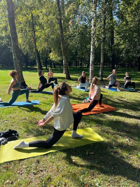 Yoga In The Park, Yoga Vision Board, Yoga Class Aesthetic, Outdoor Pilates, No Excuses Quotes, Yoga Outside, Excuses Quotes, Yoga Vibes, Better Gut Health