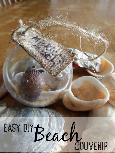 Remember your Vacation with an easy DIY Beach Souvenir.  You don't have to buy an expensive souveneir when you travel - this is an easy project to make a momento from your next family vacation to the beach! #DIY #travel #DIYsouveneir #familytravel #beachtravel Maryland Vacation, Beach Souvenirs, Beach Christmas Ornaments, Diy Beach, Beach Ornaments, Travel Keepsakes, Sand Crafts, Vacation Memories, Beach Diy