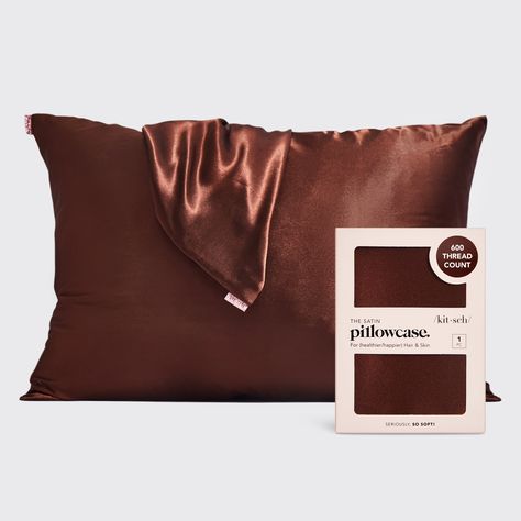 Indulge in the ultimate comfort and beauty enhancement with our luxurious satin pillowcase in chocolate. Wake up to frizz-free hair, nourished skin, and a youthful complexion. Gentle on lashes, suitable for all skin and hair types. Soft Shiny Hair, Wrinkle Free Skin, Satin Pillow, Frizz Free Hair, Satin Pillowcase, Happy Skin, Happy Hair, Silk Pillow, Frizz Free