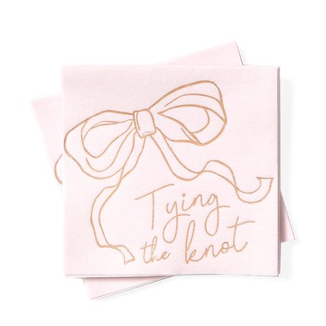 PRICES MAY VARY. 5 inch x 5 inch airlaid paper napkins Sold as a set of 20 Soft and absorbent Features shiny rose gold foil Design includes a hand-drawn ‘Tying the Knot’ with an adorable bow design. Ideal for complementing any shower, engagement party, rehearsal dinner, or wedding reception. Suitable for accompanying cocktails, canapés, or sweet treats. Coordinates with other ForYourParty party supplies and tableware. Add a personalized touch to your wedding celebrations with our ‘Tying the Knot Gold Foil Design, Tying The Knot, Party Details, Friends Party, Pink Party, Pink Parties, Party Napkins, Rose Gold Foil, Bridal Shower Theme