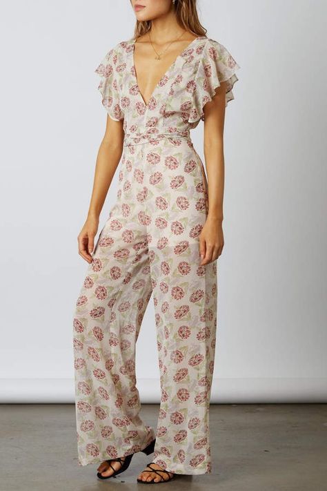 Bags Online Shopping, Ruffle Jumpsuit, Women Bags Fashion, Printed Jumpsuit, Jumpsuit Fashion, V Neckline, Online Bags, Online Boutiques, Waist Tie