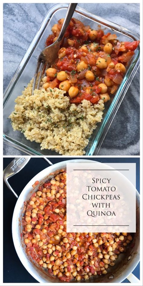 This meal prep friendly recipe is vegan, gluten-free, dairy-free, but still packed with protein from the chickpeas and quinoa. Great eaten cold and reheats well, this is your solution to busy weekday lunches. And the kick from the pepper flakes make it anything but boring. Weekday Lunches, Vegan Meal Prep, Vegan Meal, Think Food, Quick Lunches, Healthy Easy, Pantry Staples, Vegan Foods, Vegan Eating