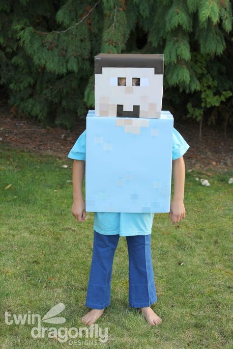 Minecraft Steve Costume Minecraft Halloween Costume, Steve Costume, Creative Halloween Costume Ideas, Minecraft Costumes, Epic Costumes, Diy Craft Home Decor, Best Craft Ideas, Minecraft Steve, Diy Minecraft