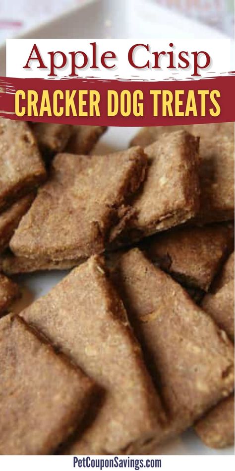 Apple Crisp Cracker Dog Treats Crunchy Dog Treats Recipes, Crunchy Dog Treats, Gourmet Dog Treat Recipes Homemade, Dog Treats Homemade Christmas, Crunchy Dog Treats Homemade, Grain Free Dog Treats, Applesauce Dog Treats, Dog Treats With Coconut Flour, Baked Dog Treats Recipes