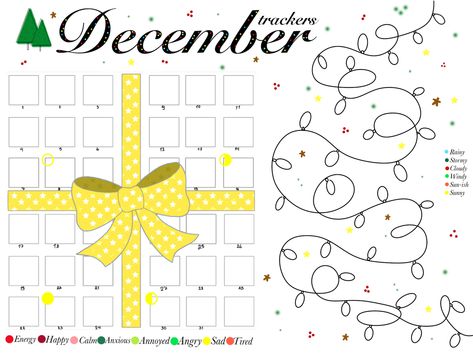 Christmas mood tracker, journal trackers Christmas Mood Tracker, December Mood Tracker, Mood Tracker Journal, December Mood, December Bullet Journal, Free Planner Printables, Planner Printables Free, Free Planner, Planner Printables