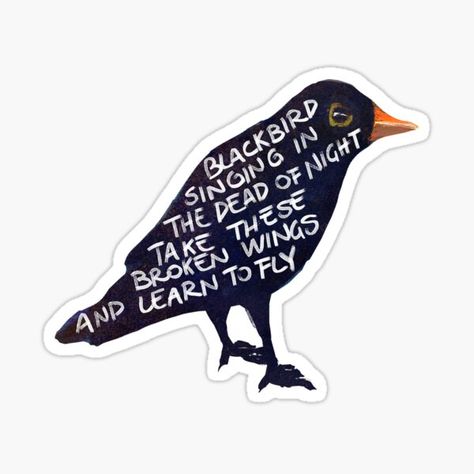 Coldplay Stickers, Blackbird Singing, Beatles Lyrics, Dead Of Night, Stickers Cool, Beatles Art, Broken Wings, Band Stickers, Beatles Songs