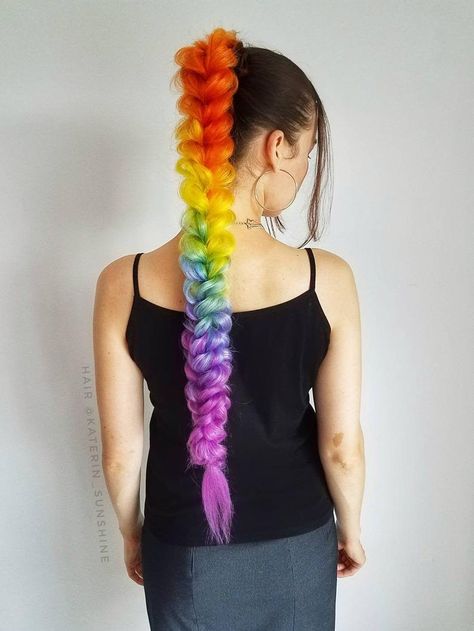 3d Braid, Festival Hair Braids, Pride Hair, Mermaid Braids, Rainbow Hair Extensions, Fall Braids, Rave Braids, Rainbow Beauty, Pride 2023