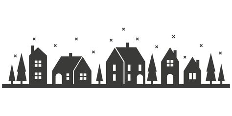 Download the Silhouette of houses on the winter skyline. Suburban neighborhood landscape with snowfall. Countryside cottage homes. Glyph vector illustration. 14242411 royalty-free Vector from Vecteezy for your project and explore over a million other vectors, icons and clipart graphics! Christmas House Silhouette, Anna Wallpaper, Christmas Email, House In Snow, Suburban Neighborhood, Landscape Silhouette, House Silhouette, Countryside Cottage, Christmas Landscape