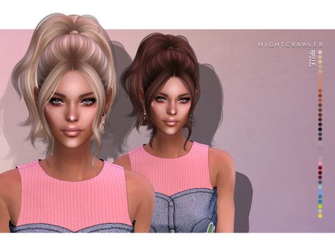 Nightcrawler Sims' Nightcrawler-Belle (HAIR) | sims 4 cc custom content #ts4cc hair hairstyle Belle Hair, Anna Hair, Belle Hairstyle, Sims 4 Tsr, Die Sims 4, Fusion Hair, Pelo Sims, Sims 4 Toddler, Sims Four