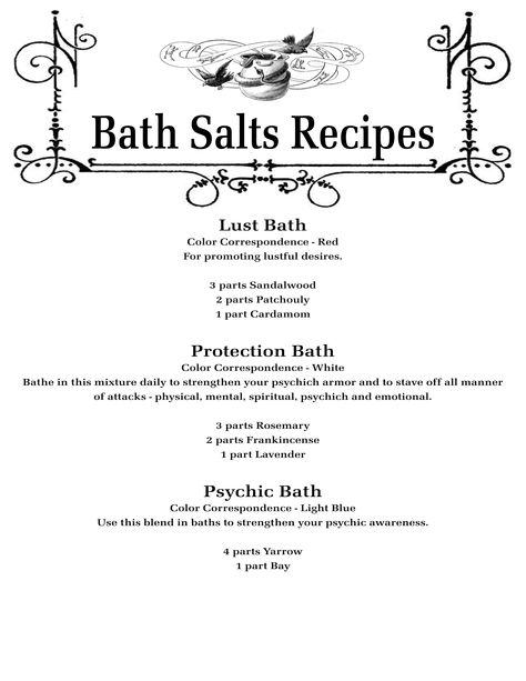 Bath-Salt-Recipes-4 Spells With Pink Salt, Ritual Bath Recipes, Bath Magic, Spiritual Cleansing Bath, Salt Recipes, Bath Salts Recipe, Bath Salts Diy, Spiritual Bath, Bath Recipes