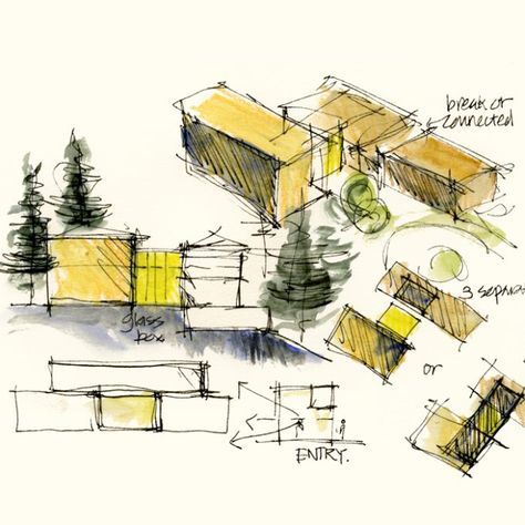 Architecture Design Sketching - Liz Steel : Liz Steel Landscape Architecture Presentation, Croquis Architecture, Architect Sketch, Asma Kat, Detail Arsitektur, Conceptual Sketches, Concept Models Architecture, Architecture Concept Diagram, Architecture Concept Drawings