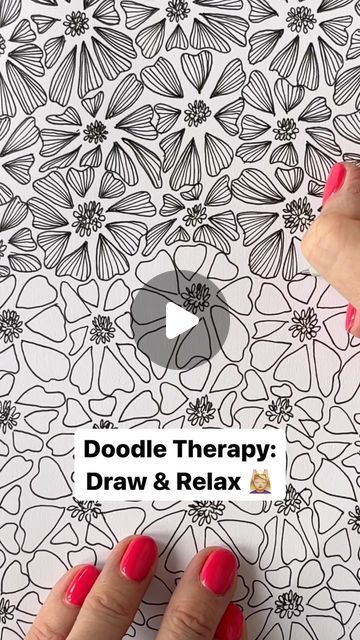 Doodle Therapy, Instagram Doodle, Floral Doodle, Relaxing Art, Find Peace, Doodle Drawings, Simple Art, Finding Peace, Flower Drawing