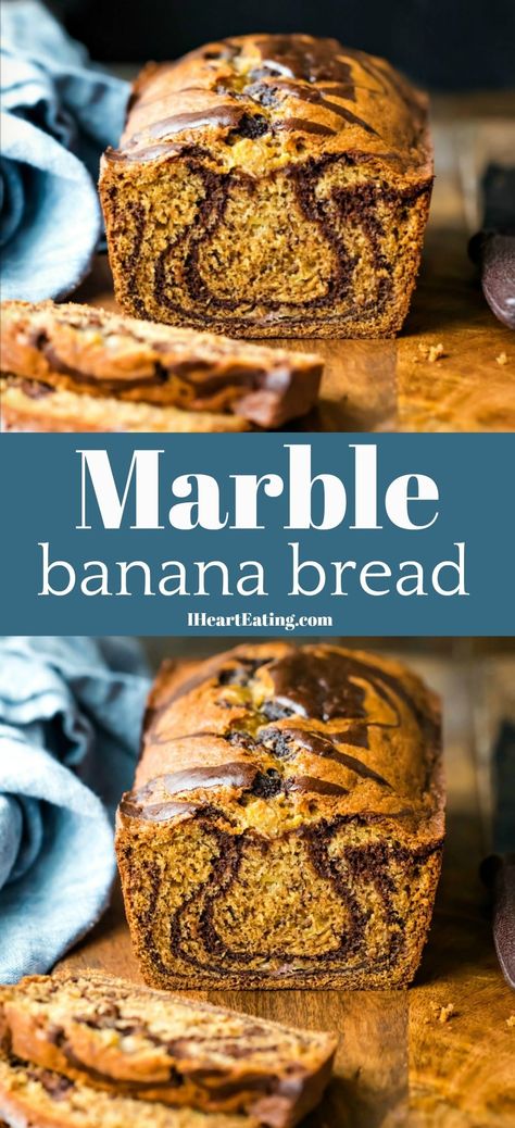 Chocolate Swirl Bread Recipe, Marble Banana Bread, Coffee Banana Bread, Banana Swirl, Marbled Banana Bread, Coffee Bread, Swirl Bread, Banana Bread Recipe Moist, Banana Coffee