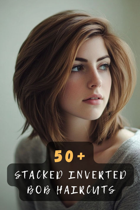 Add a sophisticated edge to your hairstyle with these 50 stacked inverted bob haircuts. Featuring sleek lines and layered textures, these bobs are ideal for anyone seeking a polished and modern look. Discover how to make this style your own. Click to explore these chic ideas! 💇‍♀️✨ #SophisticatedBobs #InvertedBob #StylishHaircuts #HairInspo #ElegantStyles #FashionableHair #BobTrends Long Inverted Bob With Layers Back View, Angled Bob Hairstyles For Thick Hair, Shaggy Inverted Bob Hairstyles, Inverted Bobs For Thick Hair, Choppy Inverted Bob Hairstyles, Inverted Bob Hairstyles With Bangs, Stacked A Line Bob, Long Inverted Bob With Layers, Medium Length Inverted Bob